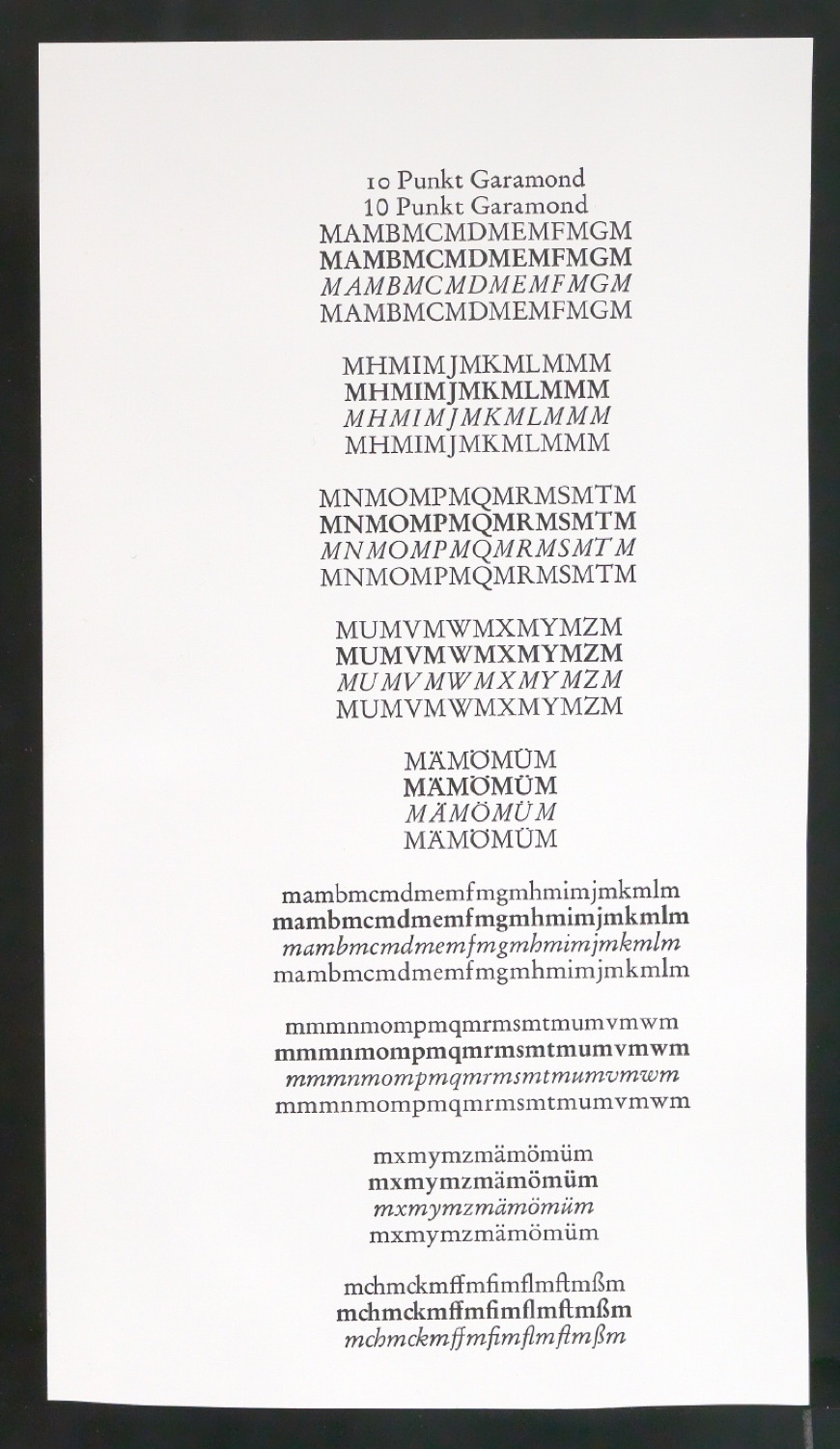 Probedrucke einer 10 Punkt Garamond — Blatt 11