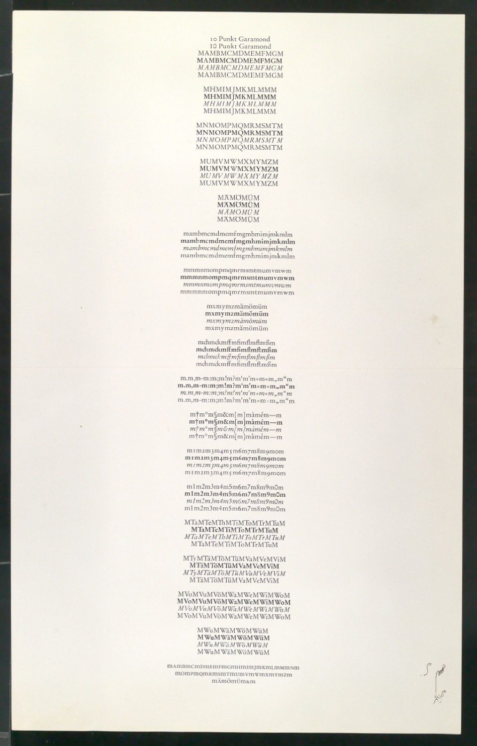 Probedrucke einer 10 Punkt Garamond — Blatt 15