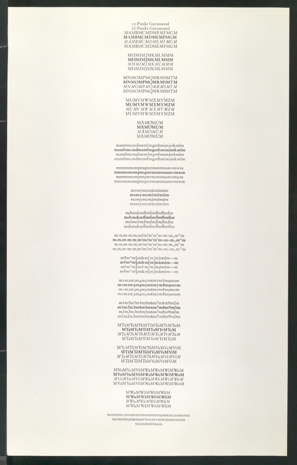 Probedrucke einer 10 Punkt Garamond — Blatt 17