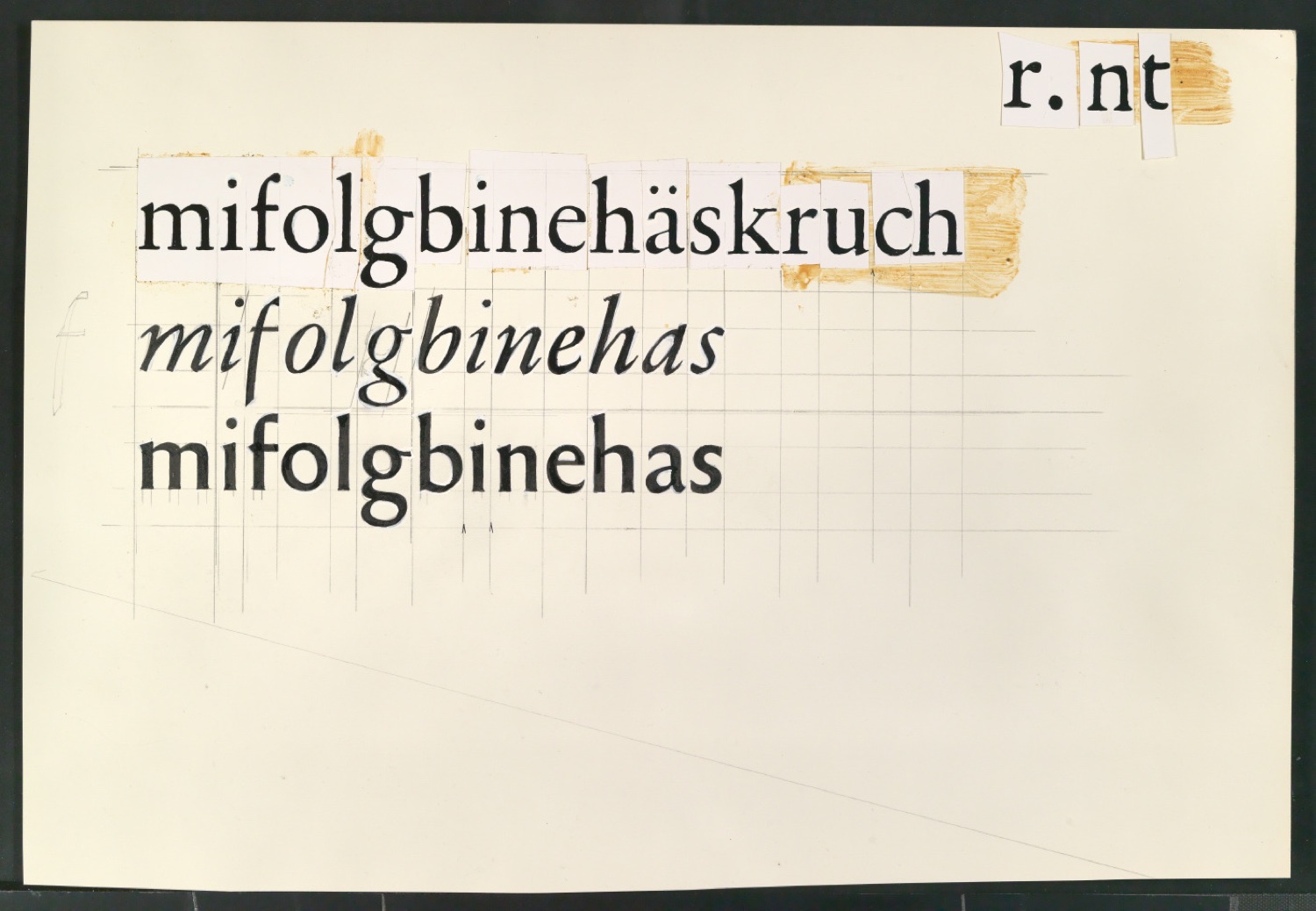 Studie für die Entwicklung der Sabon — Blatt 3