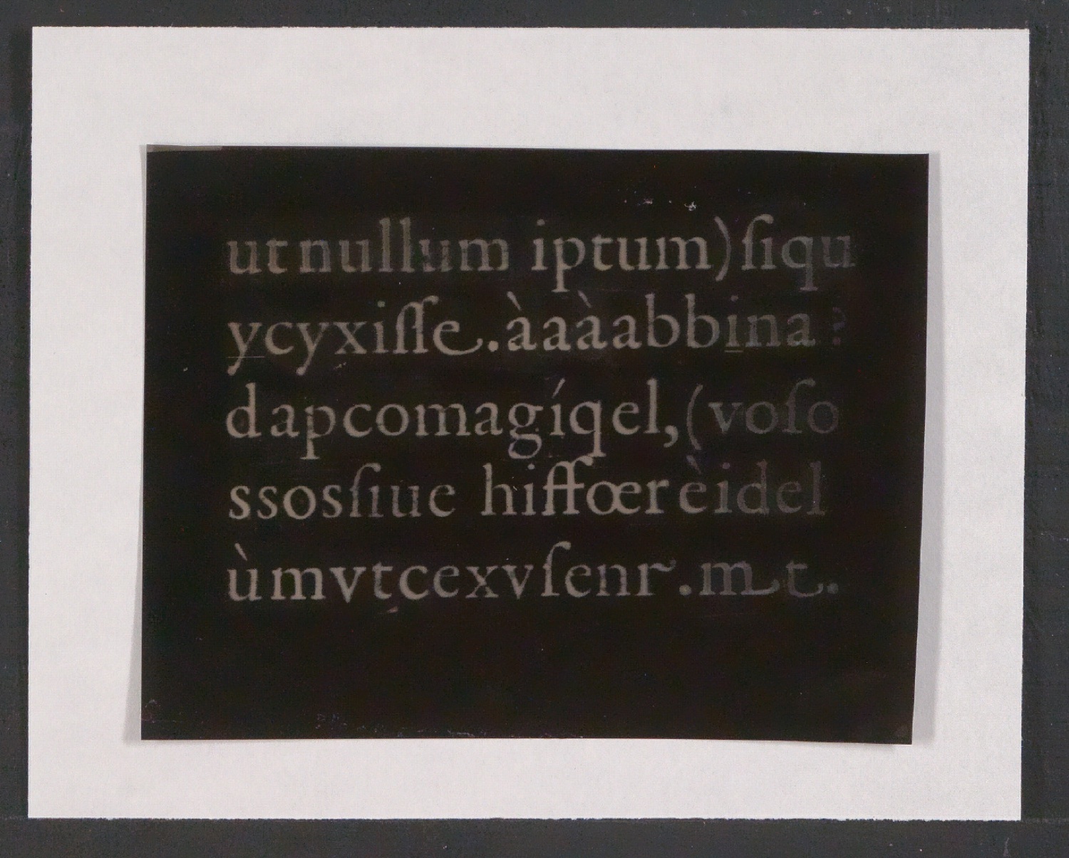 Negativfilme für Reproduktionen von Entwürfen der Sabon, der Garamond und historischer Schrifttypen — Blatt 1