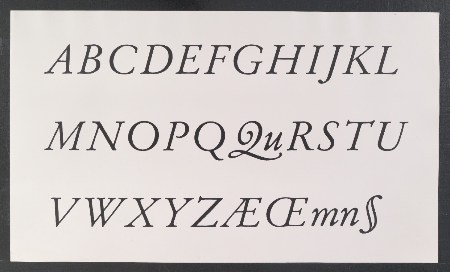 Klischeeabzüge von Schriftproben der Romains Paragon de Garamond und Romain Gros Text de Garamond — Blatt 1