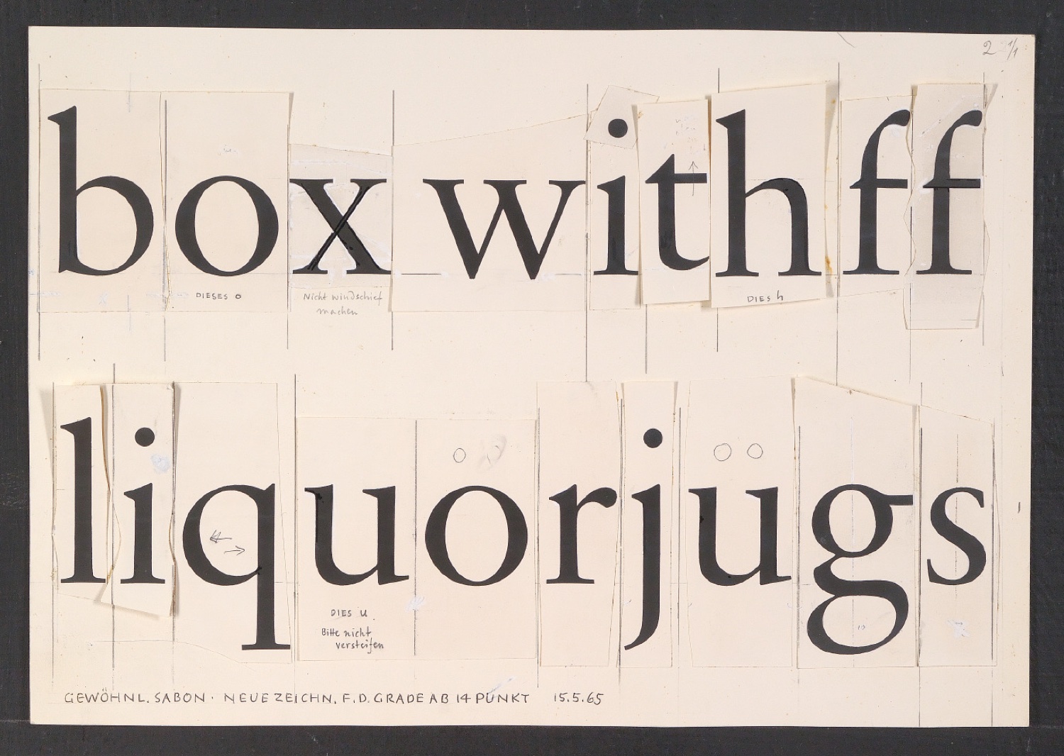 Entwürfe für die Sabon und eine Garamond — Blatt 9