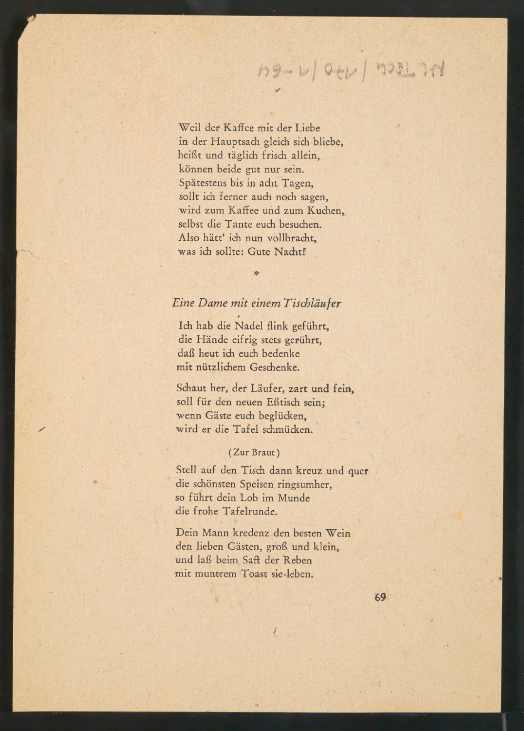 Entwurfszeichnung von Neujahrswunsch Alles Gute im neuen Jahr wünschen Jan und Edith Tschichold — Blatt 2