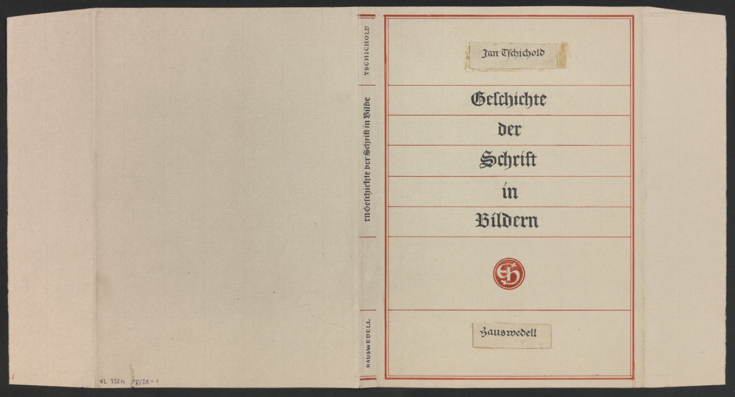 Entwurf für den Schutzumschlag von Geschichte der Schrift in Bildern — Blatt 1