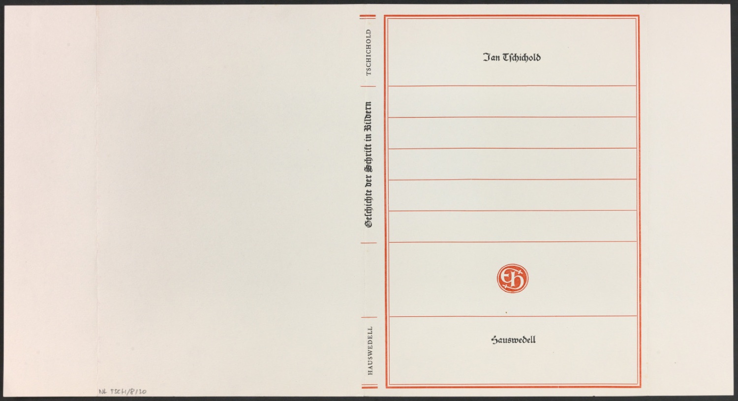 Probedruck ohne Titel für den Schutzumschlag von Geschichte der Schrift in Bildern — Blatt 1