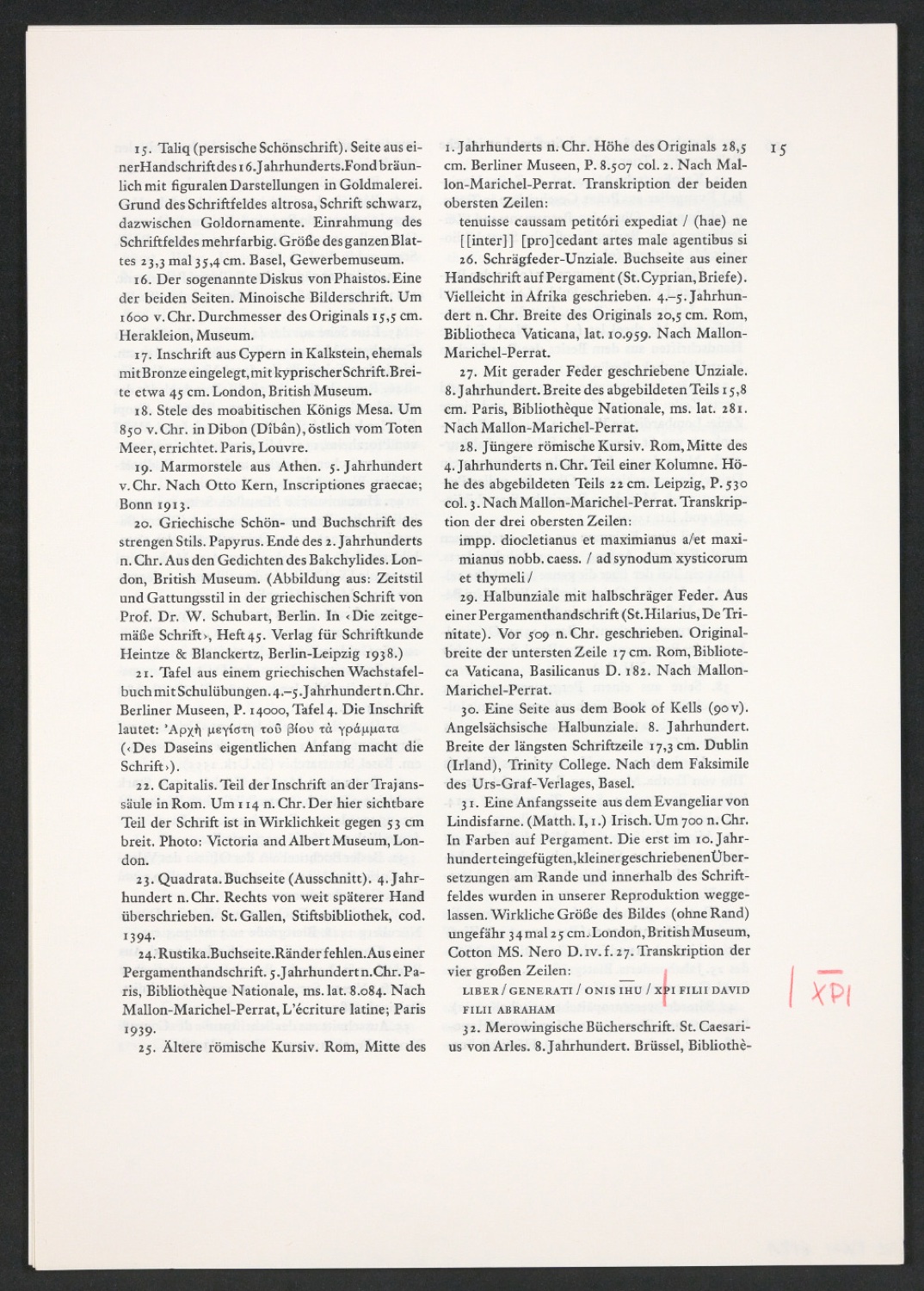 Korrekturfahnen des Textes der ersten Auflage und montierte Seiten zu Geschichte der Schrift in Bildern — Blatt 11
