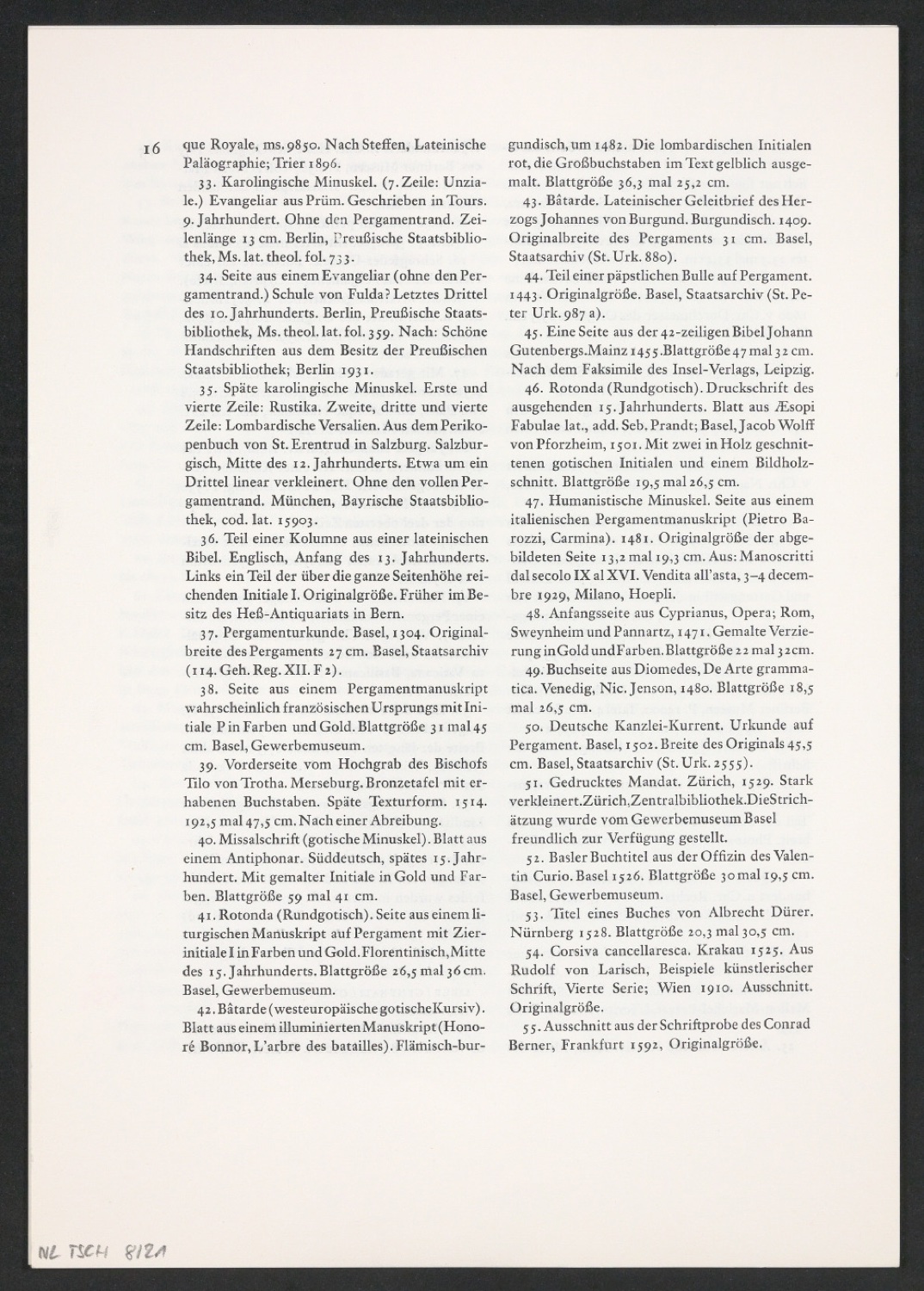 Korrekturfahnen des Textes der ersten Auflage und montierte Seiten zu Geschichte der Schrift in Bildern — Blatt 12