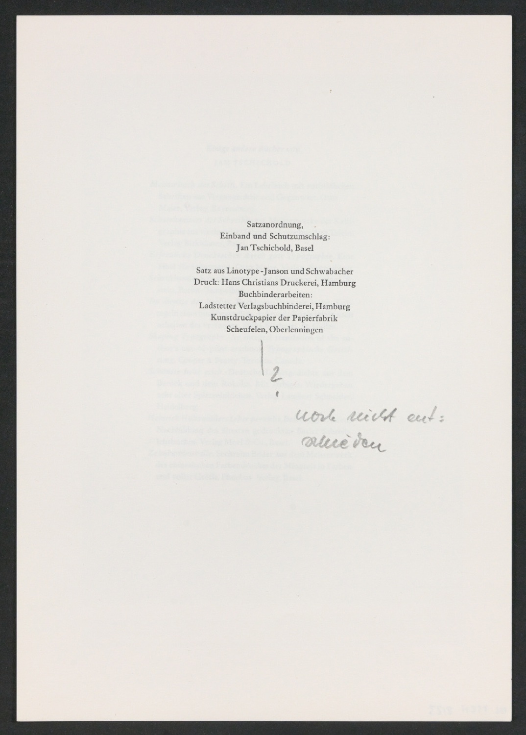 Korrekturfahnen des Textes der ersten Auflage und montierte Seiten zu Geschichte der Schrift in Bildern — Blatt 15