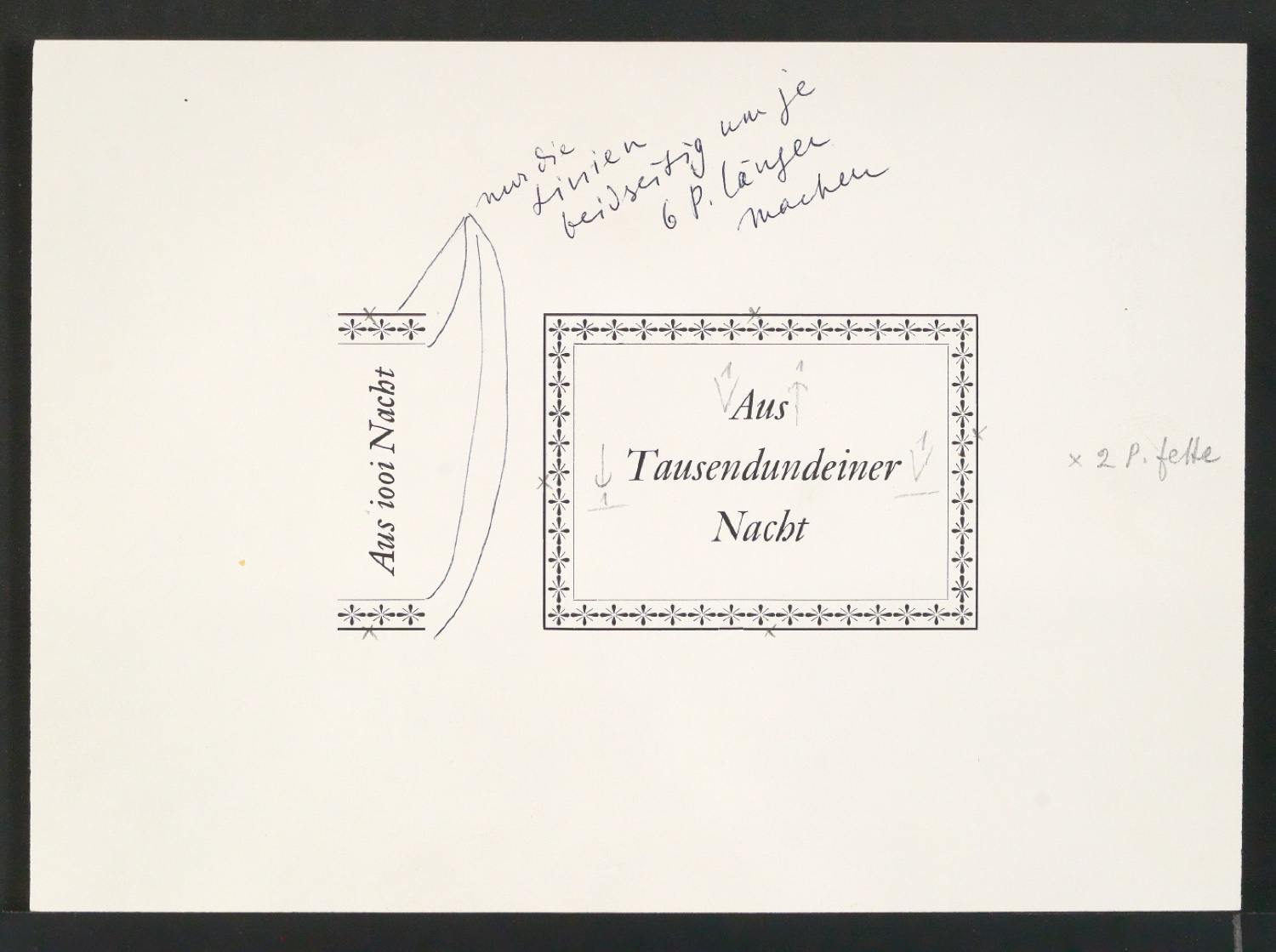 Korrekturfahne und Druckfreigabe von Titelschild für Von Torheit, List und Schelmen — Blatt 1