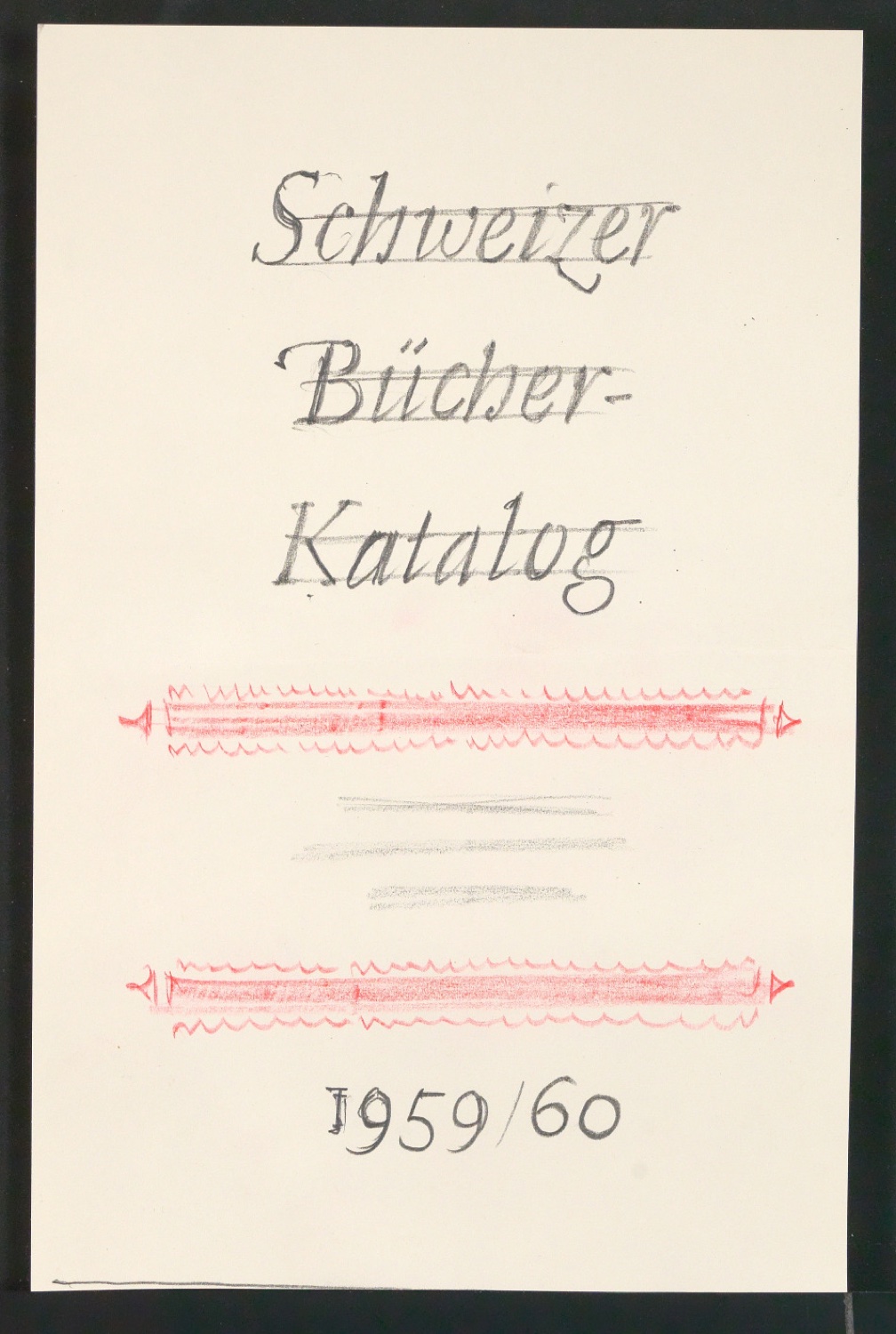 Entwurfsskizzen für den Bucheinband von Schweizer Bücherkatalog 1959/60 — Blatt 1