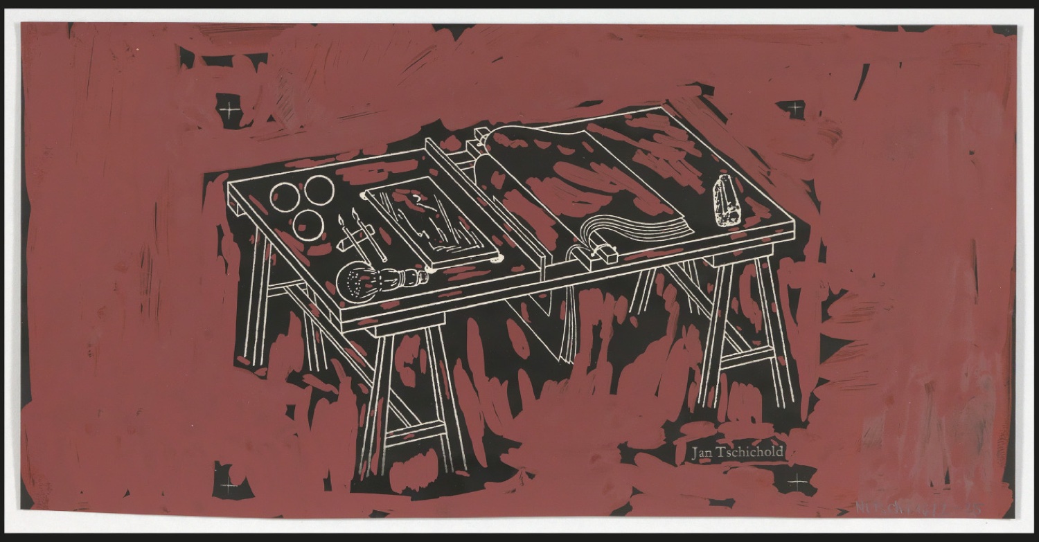 Retusche und Klischee einer Illustration für Der chinesische und der japanische mehrfarbige Holztafeldruck, technisch — Blatt 1