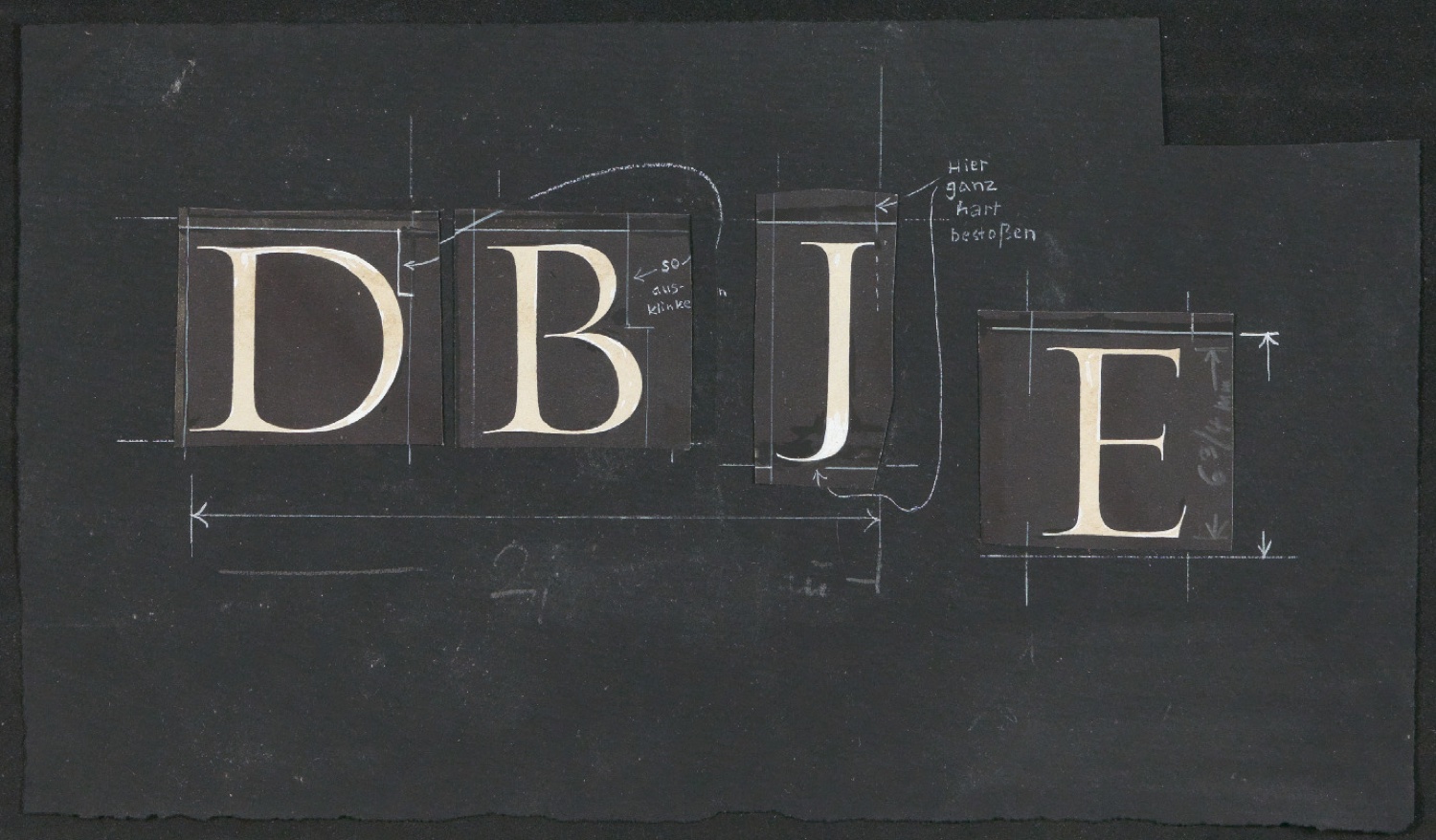 Klebeentwurf für Typographie zu Der chinesische und der japanische mehrfarbige Holztafeldruck, technisch — Blatt 5