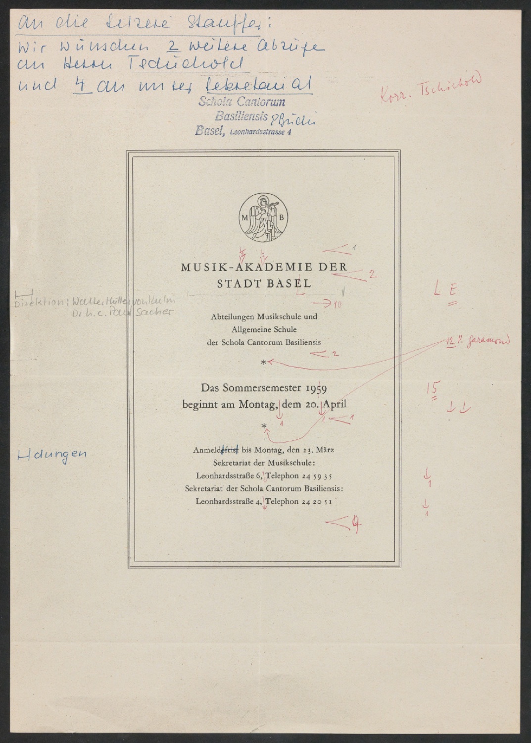 Musik-Akademie der Stadt Basel — Blatt 5