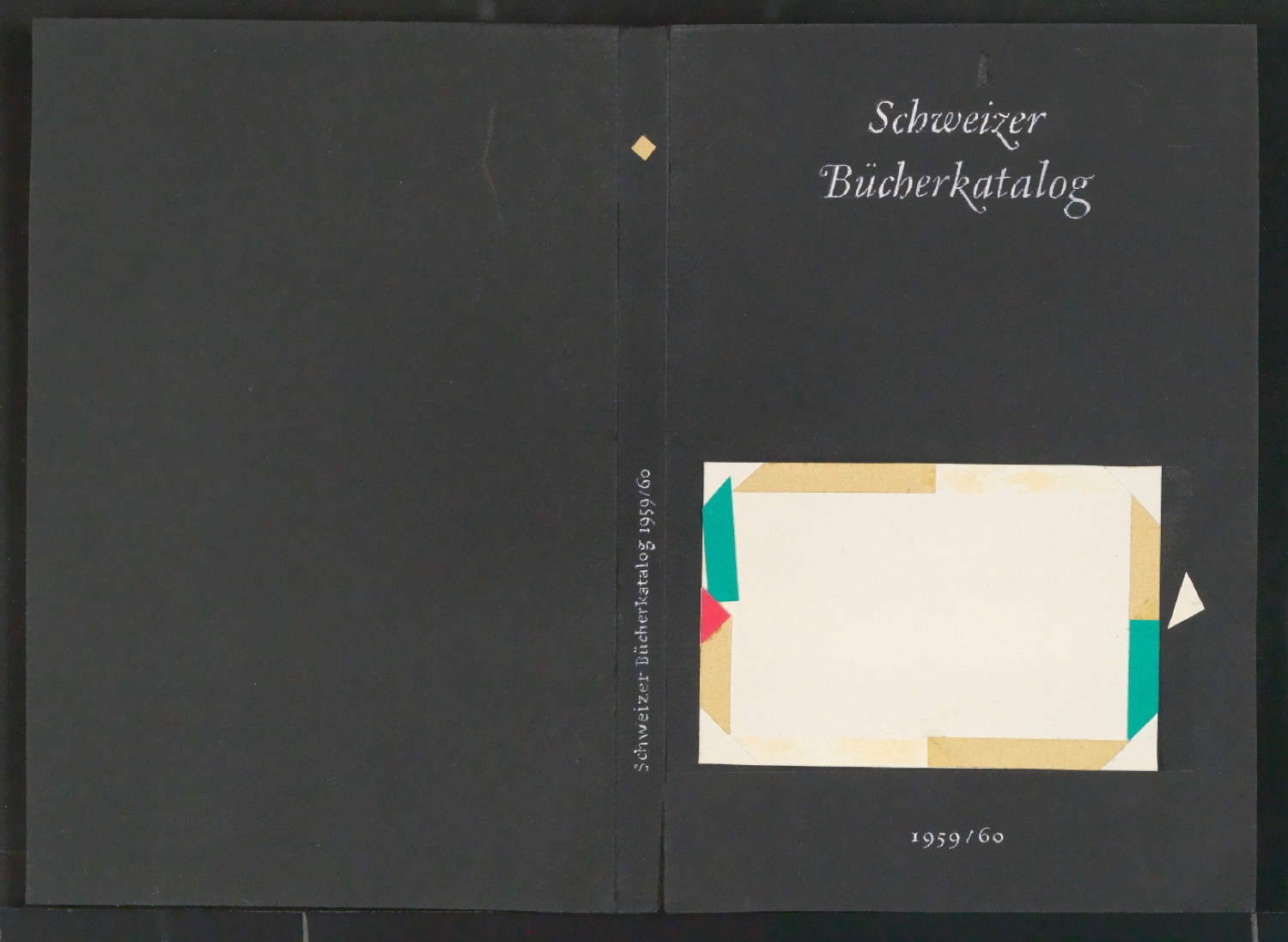 Entwurf für den Bucheinband von Schweizer Bücherkatalog 1959/60 um eine alte Ausgabe gelegt — Blatt 1