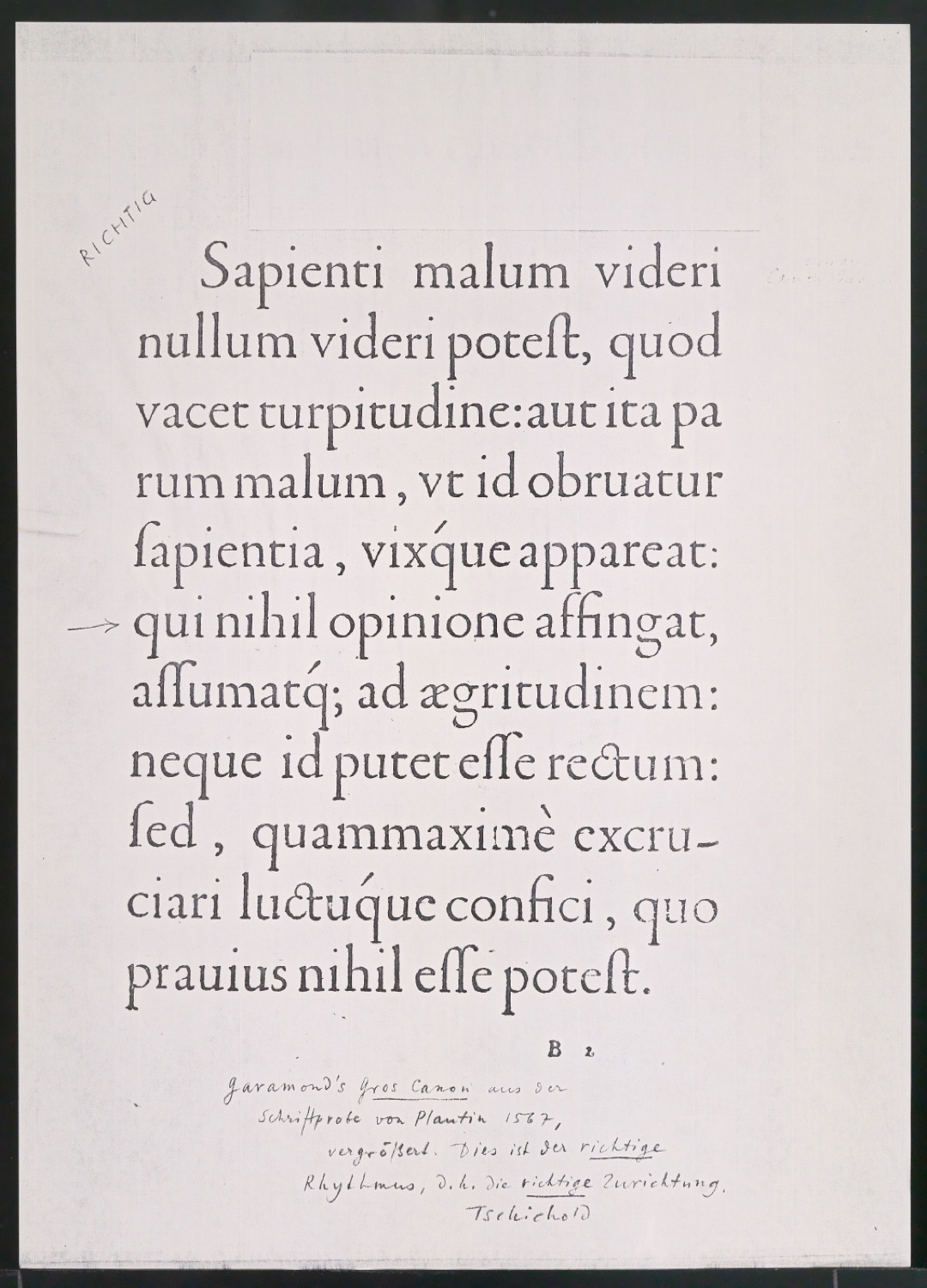 Fotokopien der Gros Canon von Claude Garamond — Blatt 1