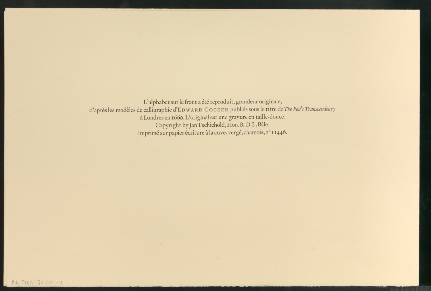 Korrekturfahnen und Probedrucke von Neujahrswunsch Edward Cocker — Blatt 3