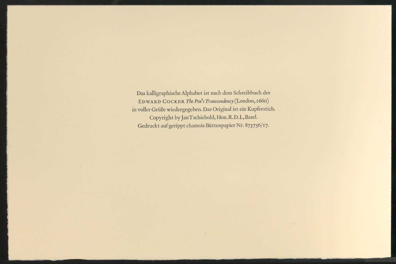 Probedrucke von Neujahrswunsch Edward Cocker — Blatt 4