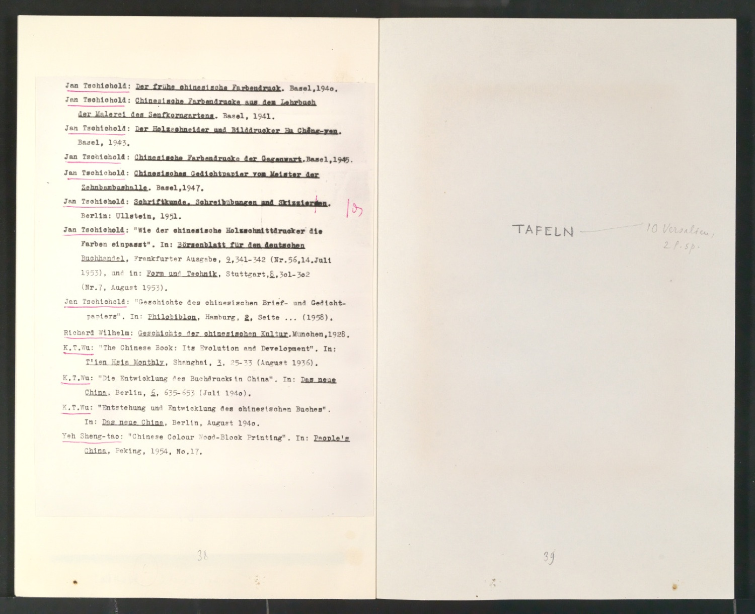 Von chinesischer Buch- und Drucktechnik [Manuskript] — Blatt 22