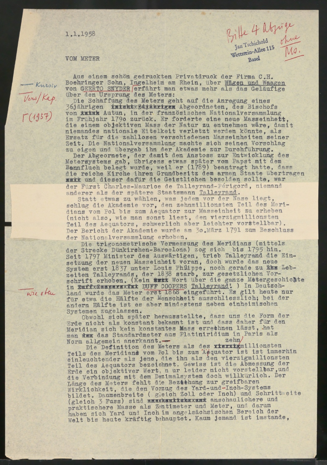 Vom Meter — Blatt 1