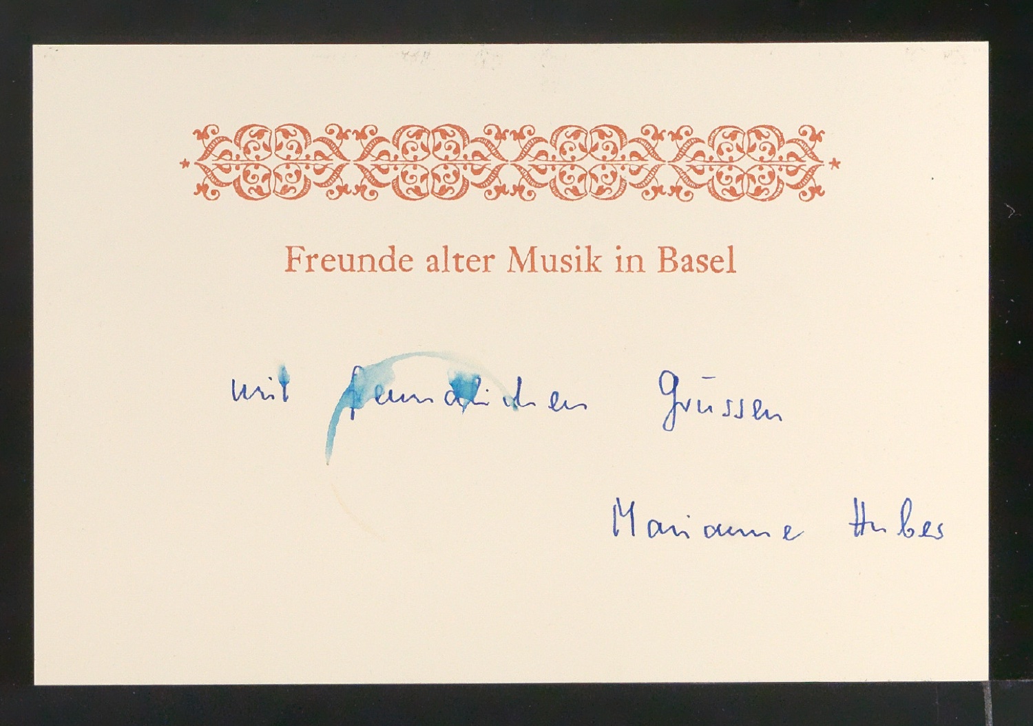Empfehlungskarte Freunde Alter Musik — Blatt 1