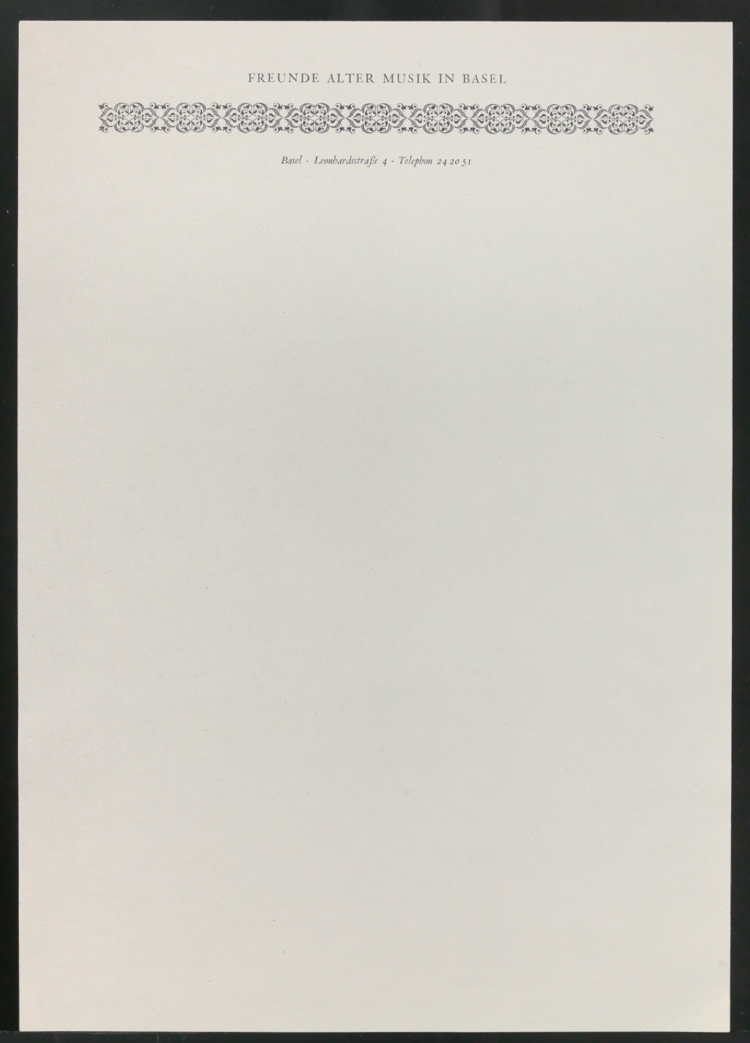 Probedrucke von Briefbögen Corporate Design Freunde Alter Musik Basel — Blatt 19