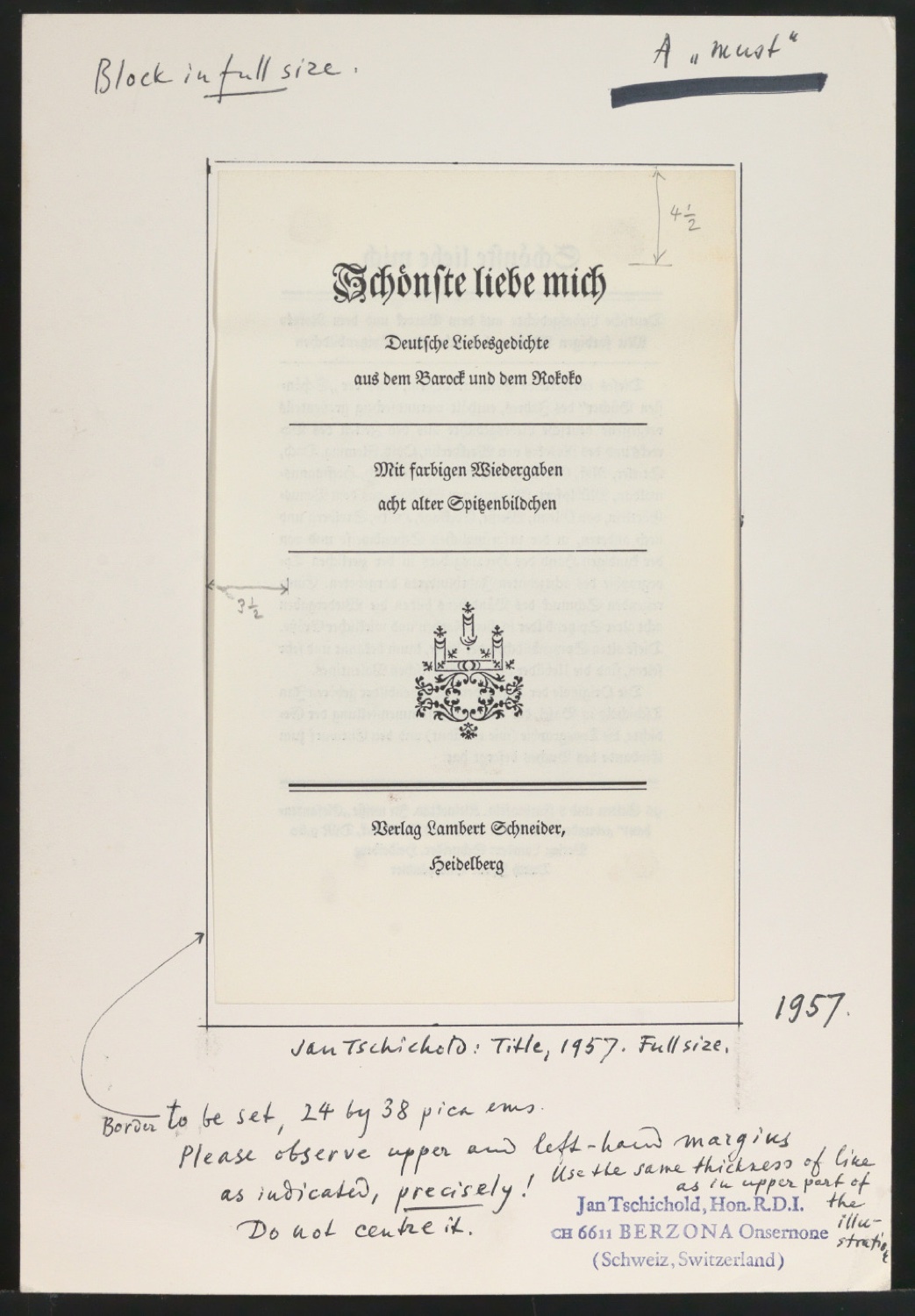 Montiertes Titelblatt von Schönste, liebe mich für eine englischsprachige Veröffentlichung — Blatt 1