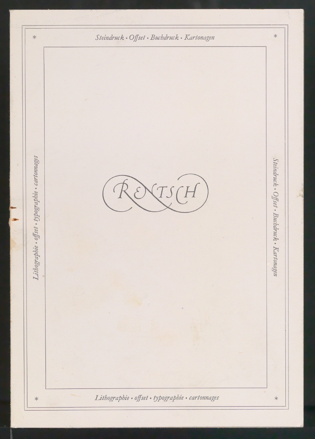Belegexemplar und Klischee von Firmenzeichen für Georg-Rentsch-Söhne — Blatt 3