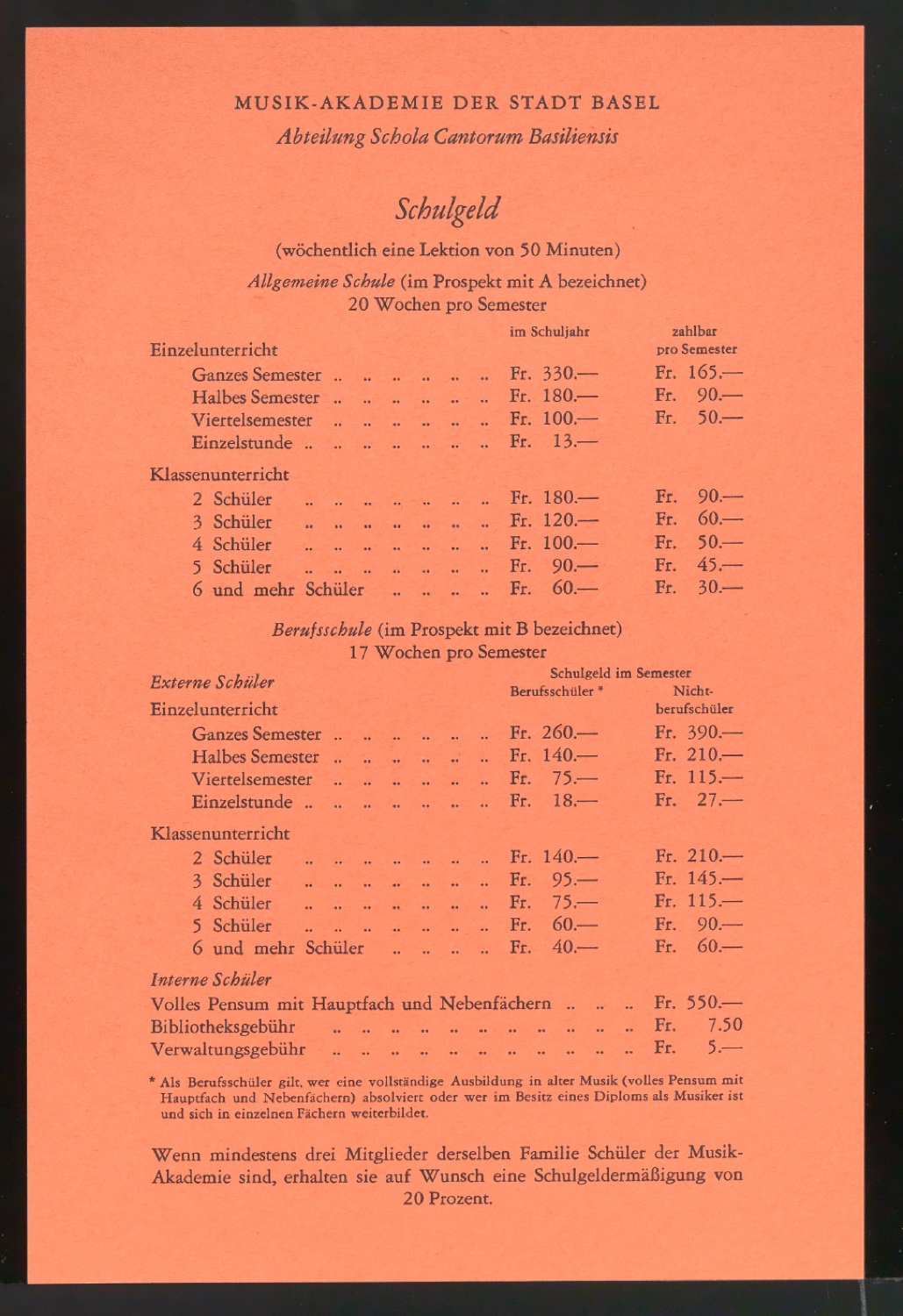 Übersicht Schulgeld für Abteilungen Musikschule und Schola Cantorum Basiliensis — Blatt 3