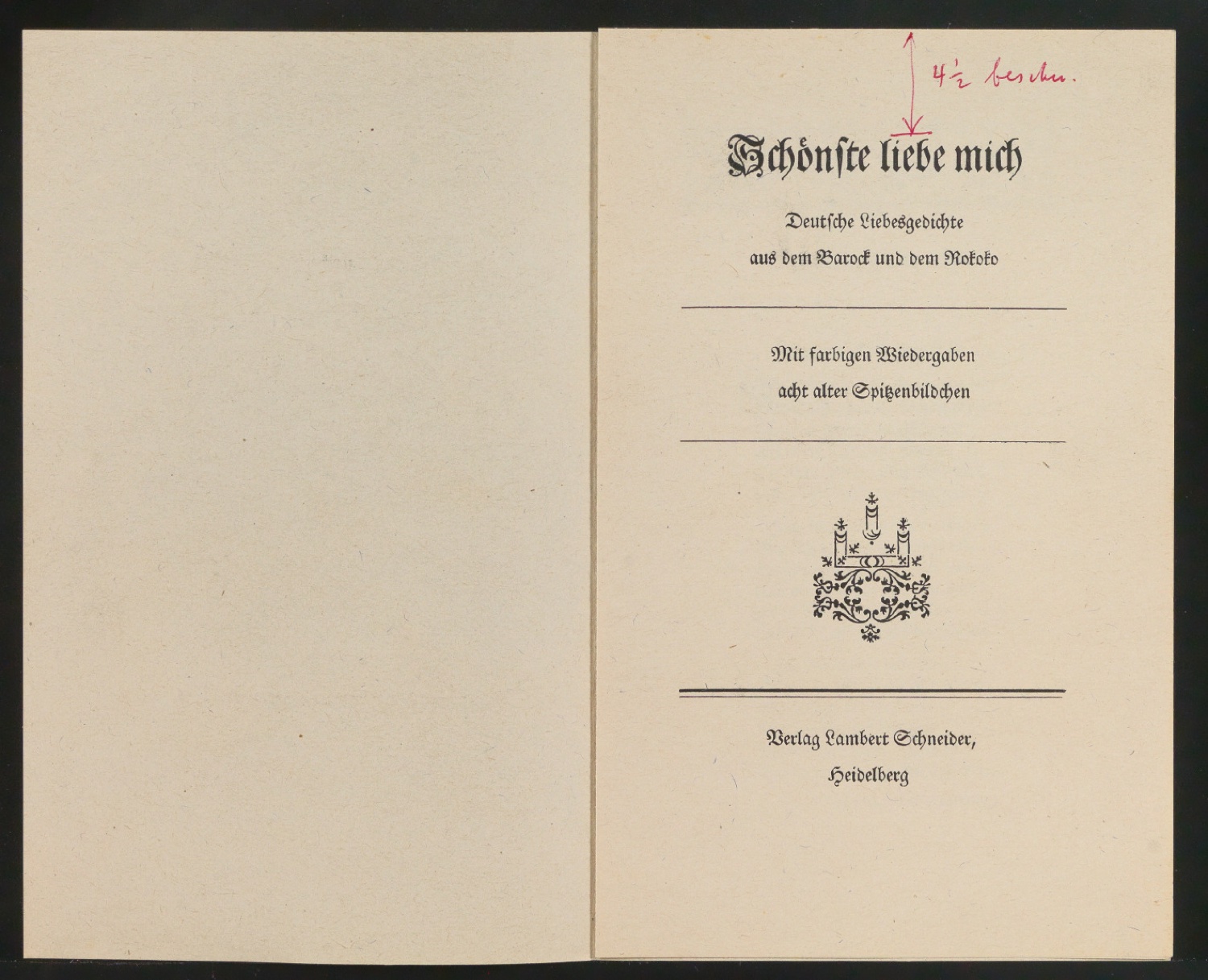 Korrekturbögen 4. Korrektur für Schönste, liebe mich — Blatt 3