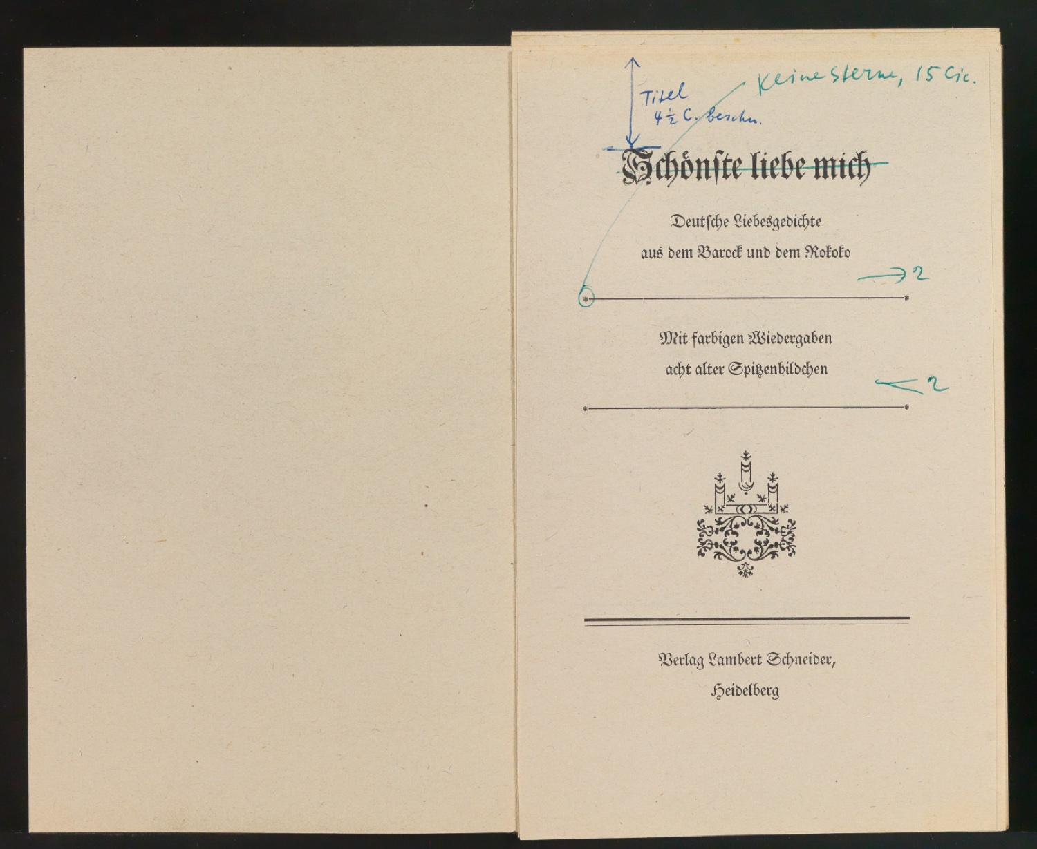 Korrekturbögen 3. Korrektur für Schönste, liebe mich — Blatt 4
