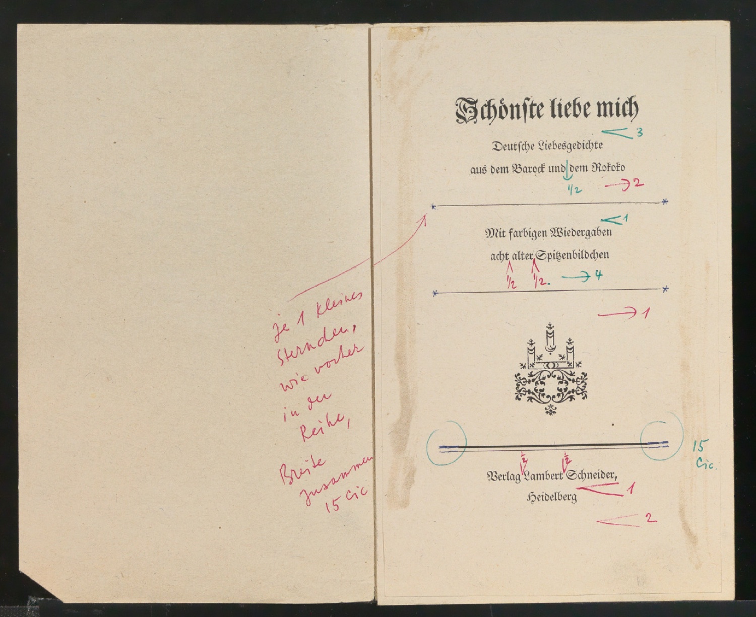 Korrekturbögen 2. Korrektur für Schönste, liebe mich — Blatt 3