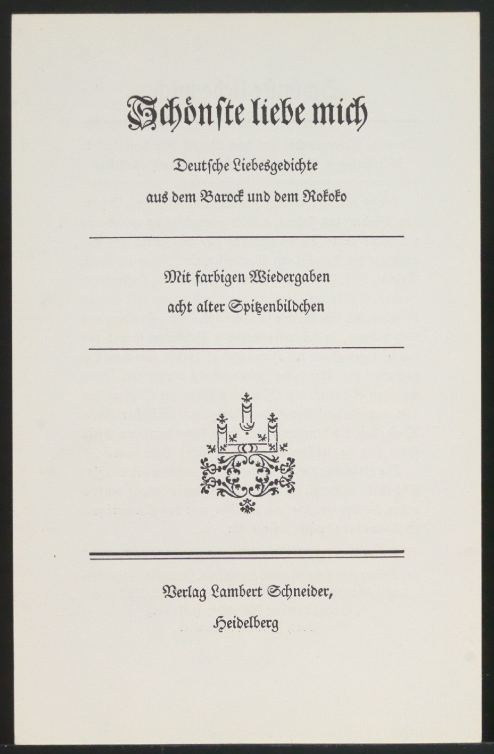Werbeblatt für Schönste, liebe mich — Blatt 1