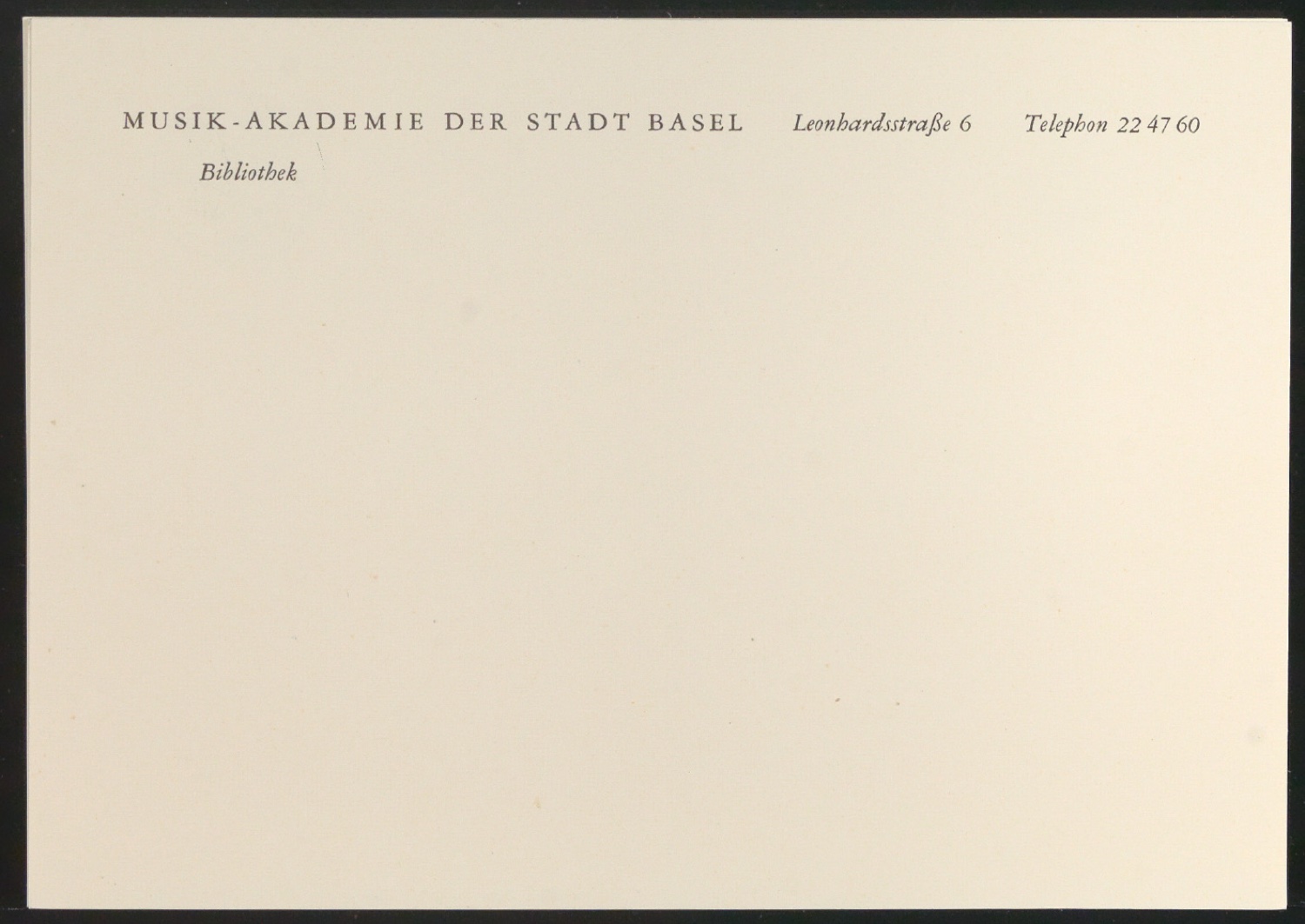 Belegexemplare vom Corporate Design für Musik-Akademie Basel — Blatt 1