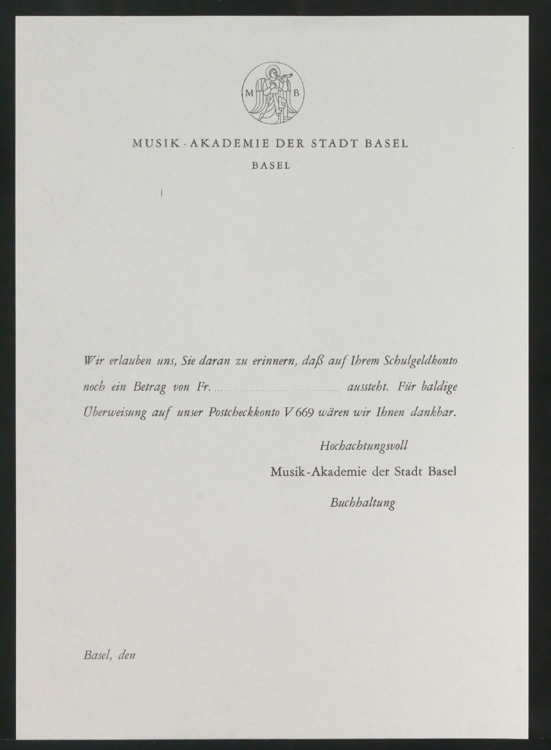 Belegexemplare vom Corporate Design für Musik-Akademie Basel — Blatt 83