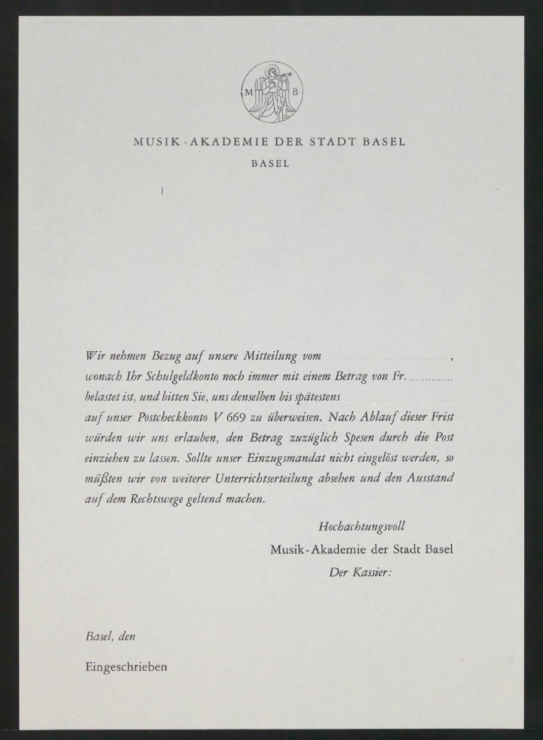 Belegexemplare vom Corporate Design für Musik-Akademie Basel — Blatt 87