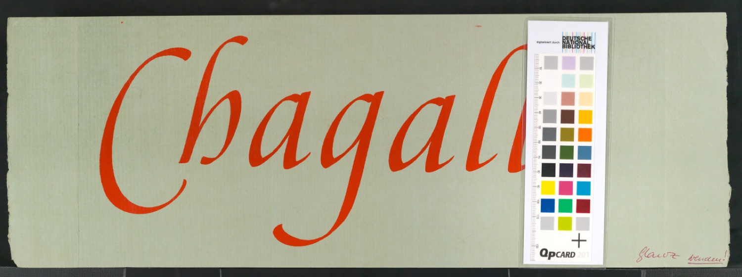 Probedruck für Titelblatt und Broschüre von Zehn Gouachen von Marc Chagall — Blatt 11