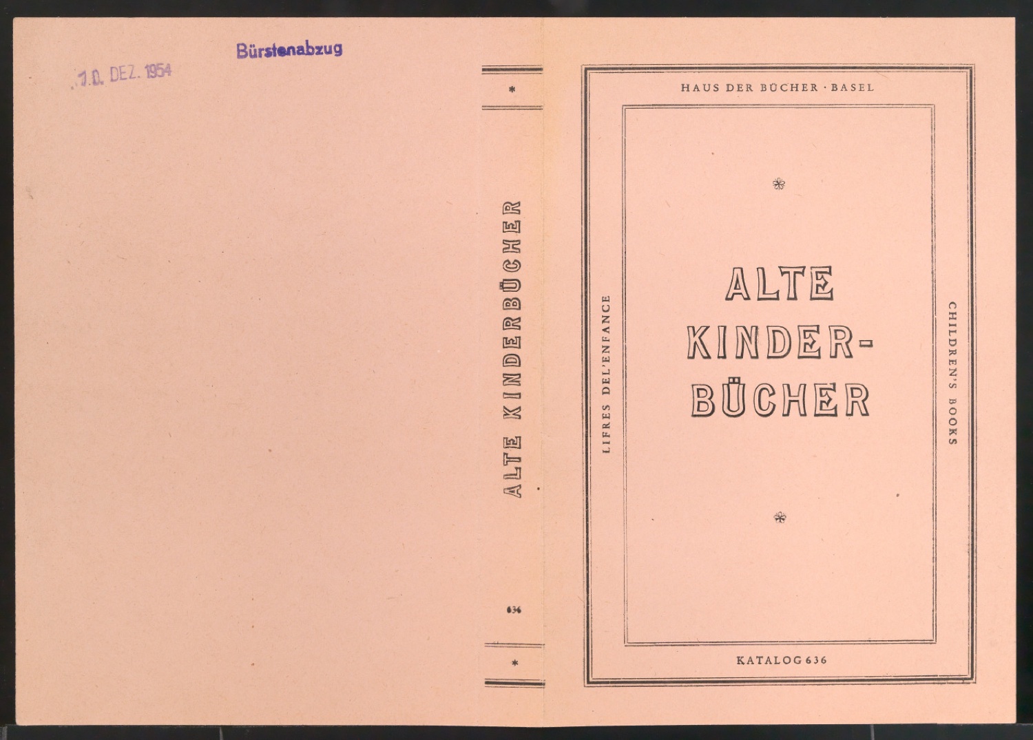 Probedruck für den Bucheinband von Alte Kinderbücher — Blatt 1