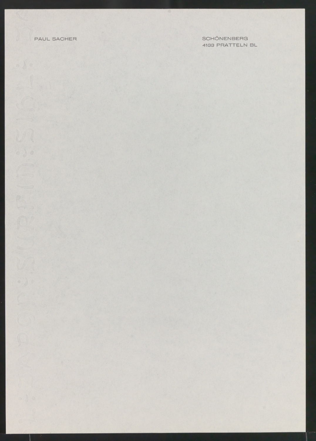 Briefbogen für Paul Sacher — Blatt 1