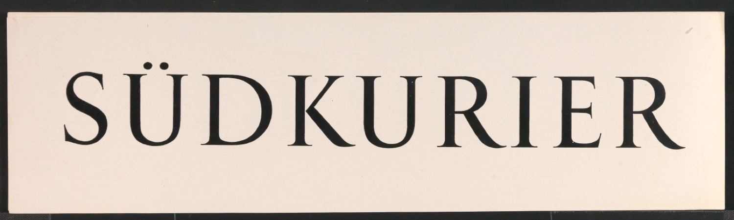 Probedrucke Zeitungskopf Südkurier — Blatt 1