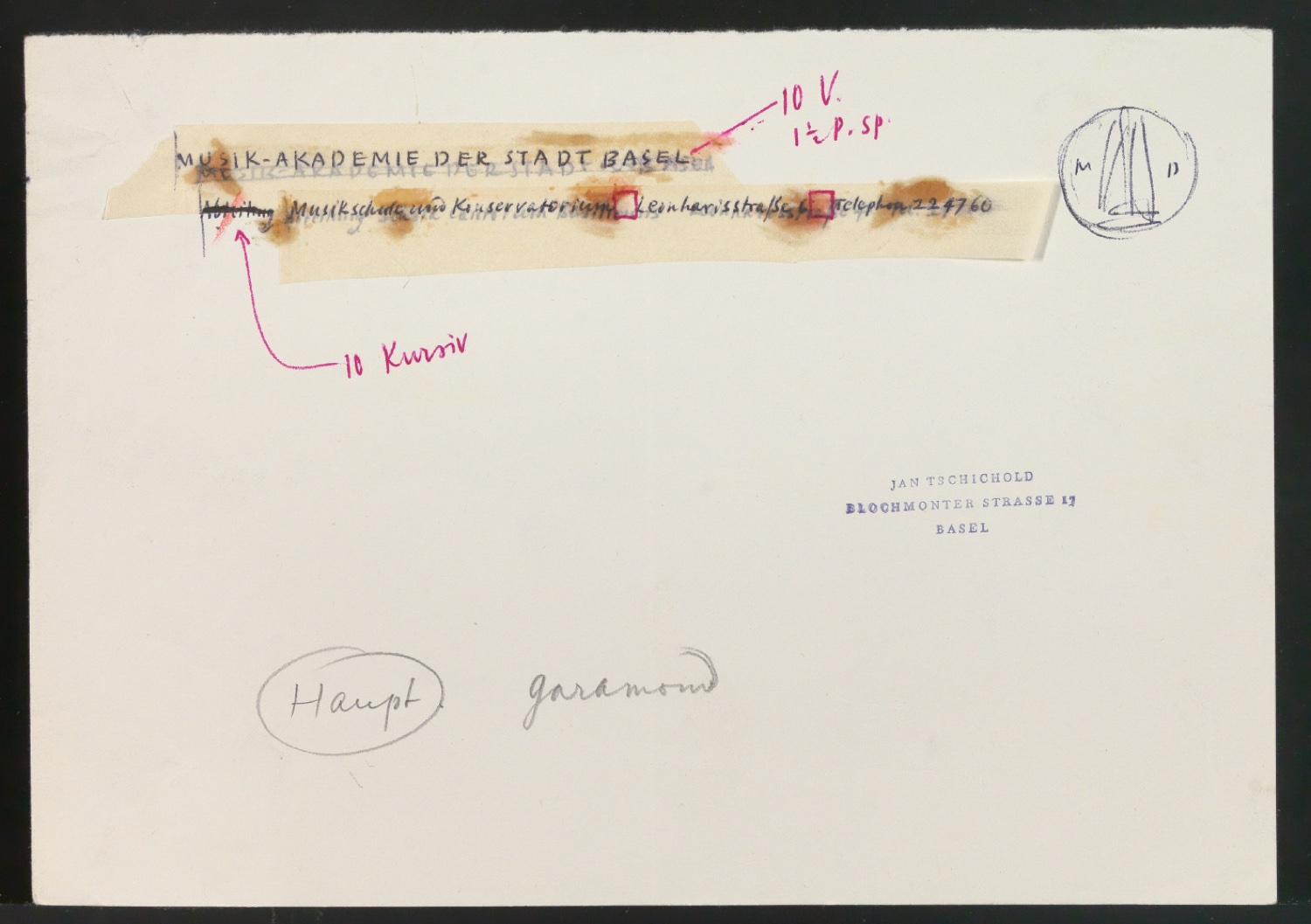 Entwürfe zum Corporate Design für Musik-Akademie Basel — Blatt 9