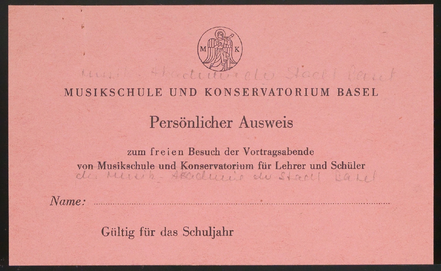 Entwürfe und Probedrucke zum Corporate Design für Musik-Akademie Basel — Blatt 1