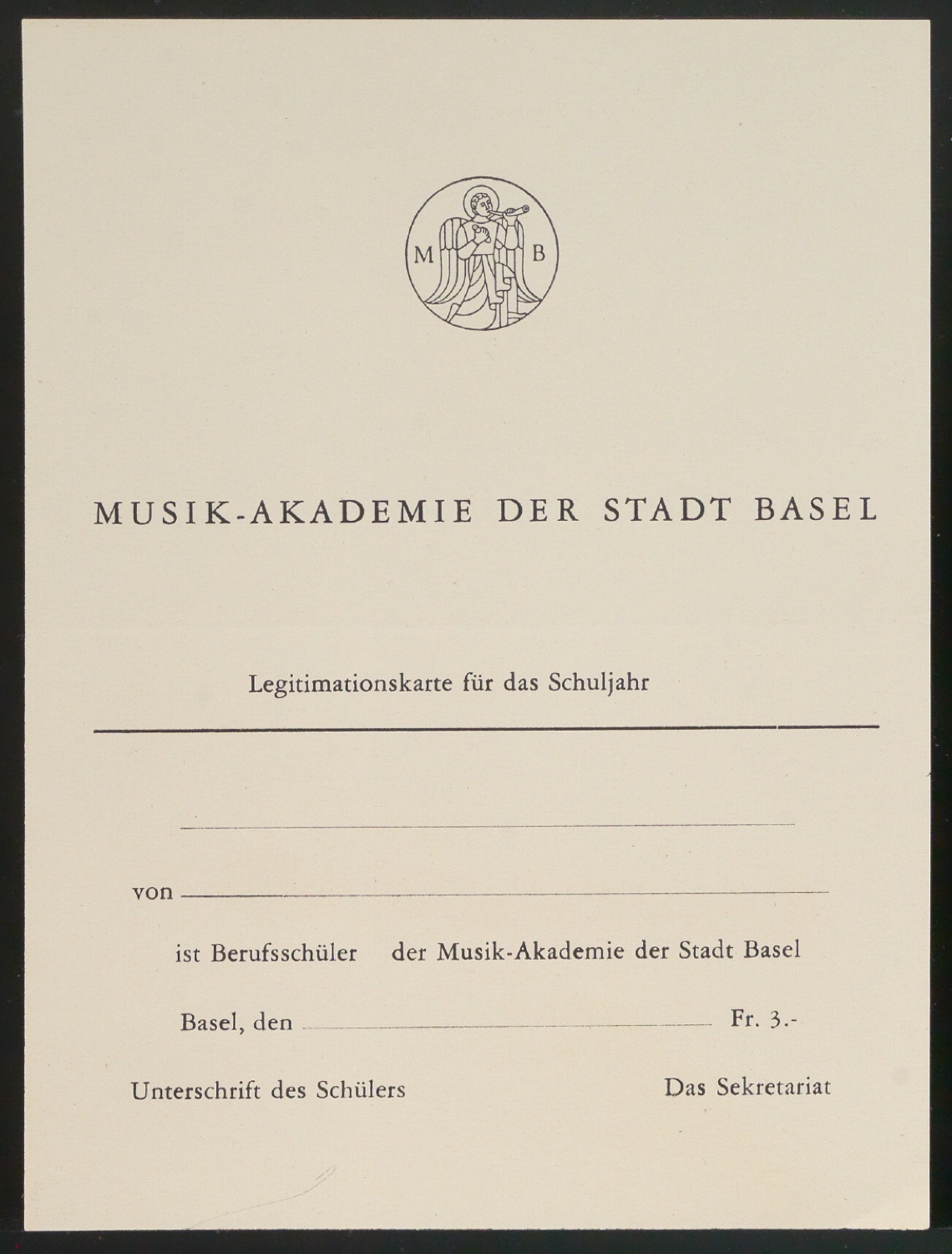 Entwürfe und Probedrucke zum Corporate Design für Musik-Akademie Basel — Blatt 5