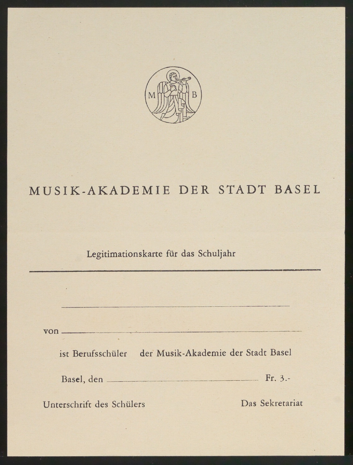 Entwürfe und Probedrucke zum Corporate Design für Musik-Akademie Basel — Blatt 7