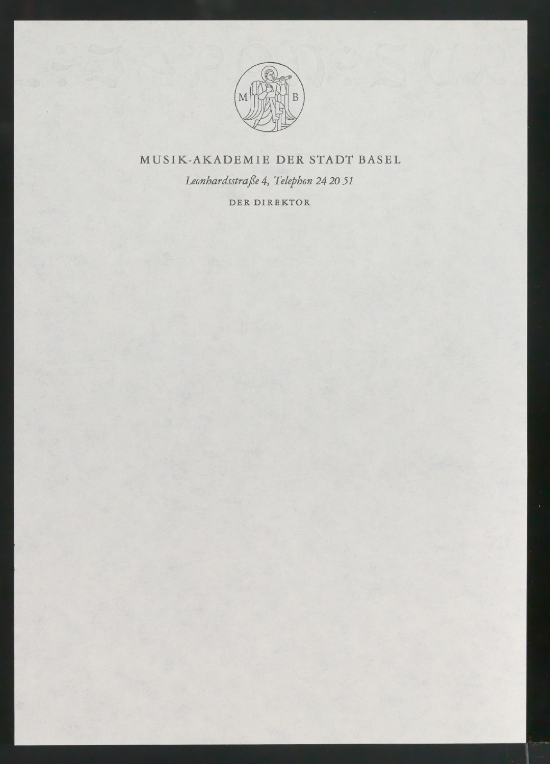 Belegexemplare Briefbögen vom Corporate Design für Musik-Akademie Basel — Blatt 3