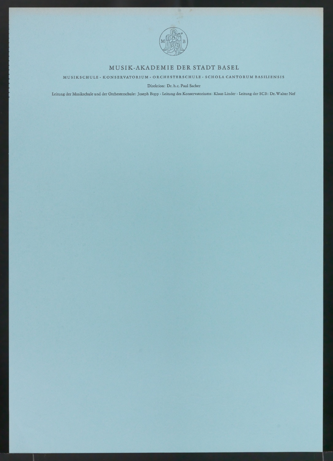 Belegexemplare Briefbögen vom Corporate Design für Musik-Akademie Basel — Blatt 9