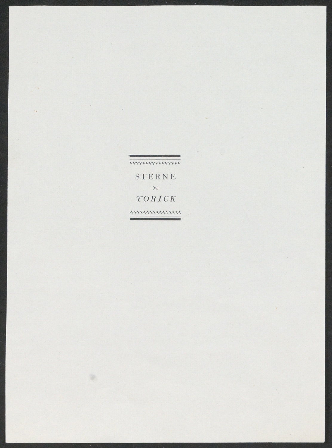 Probedruck und Druckfahnen für das Rückenschild von Yorick — Blatt 1