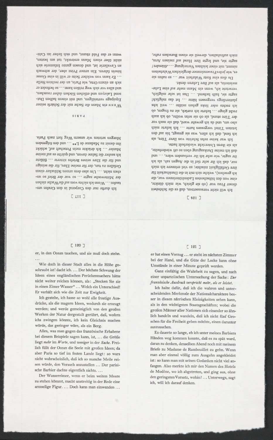 Probedrucke auf Druckbögen für Seiten von Yorick — Blatt 3