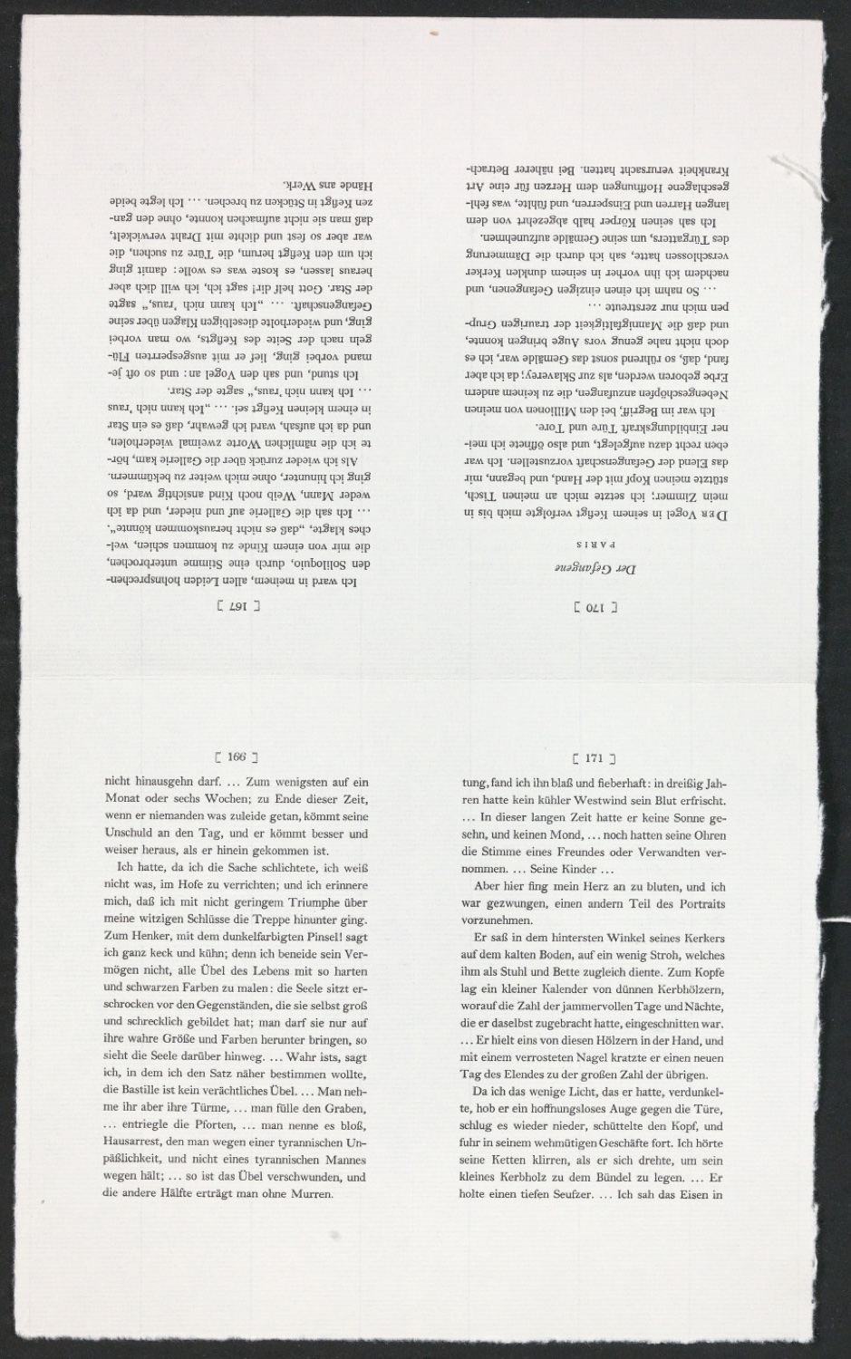 Probedrucke auf Druckbögen für Seiten von Yorick — Blatt 5