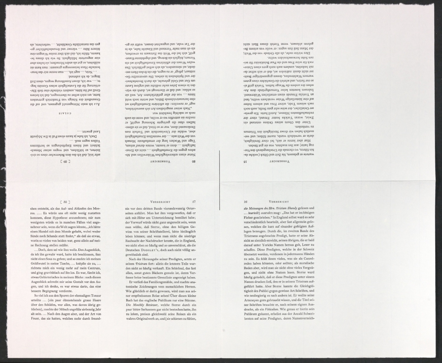 Probedrucke auf Druckbögen für Seiten von Yorick — Blatt 7